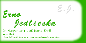 erno jedlicska business card